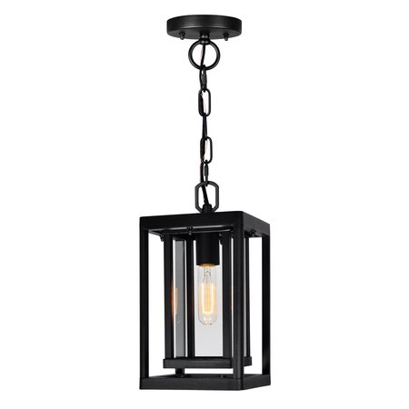 CWI LIGHTING Mulvane 1 Light Black Outdoor Hanging Light 0415P7-1-101